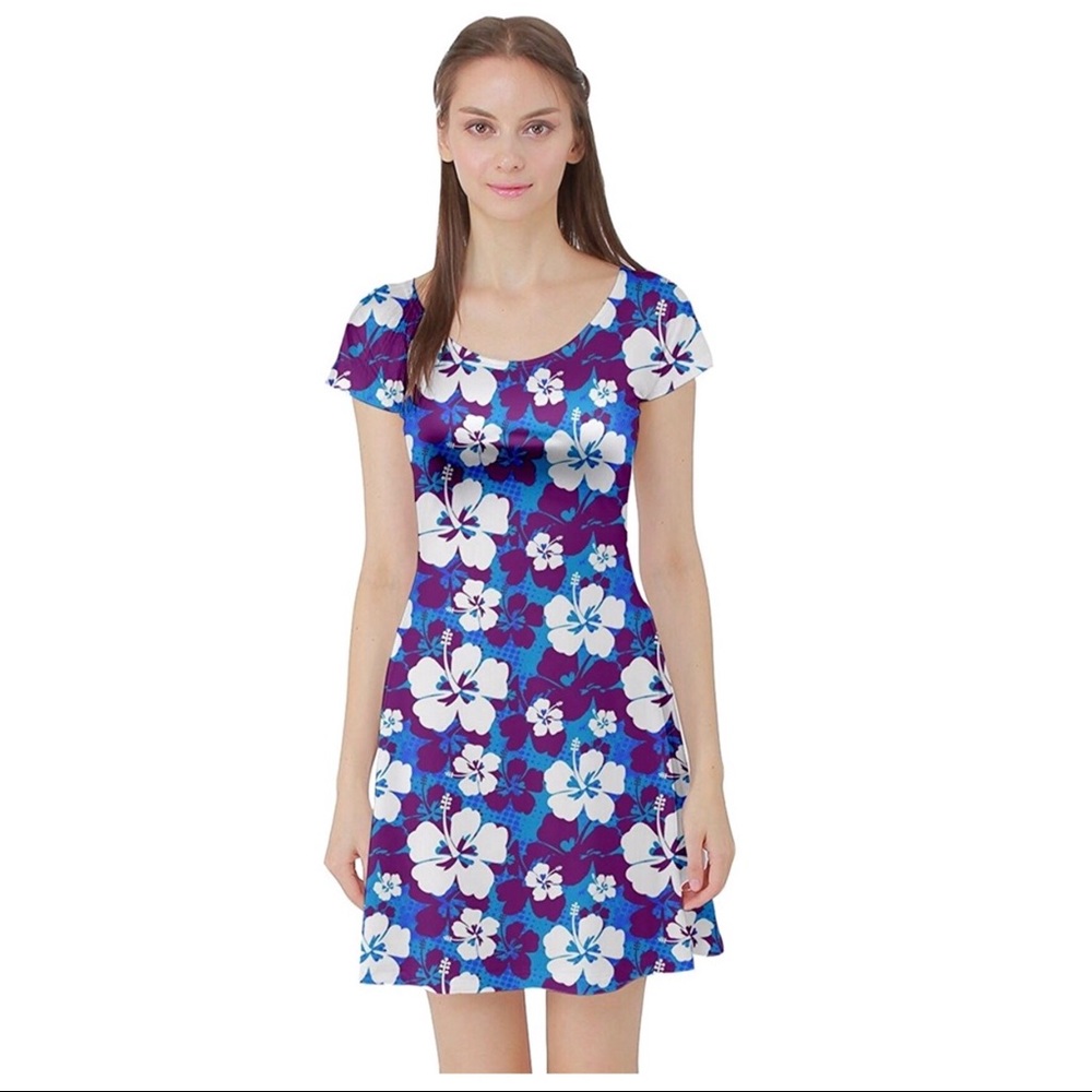 ⬇️1️⃣5️⃣Hibiscus Hawaiian Floral Dress Large